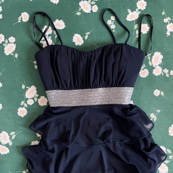 Sweet Storm Dress Bundle - Navy Ruffle Layer + Halter Cocktail - Picture 2 of 12